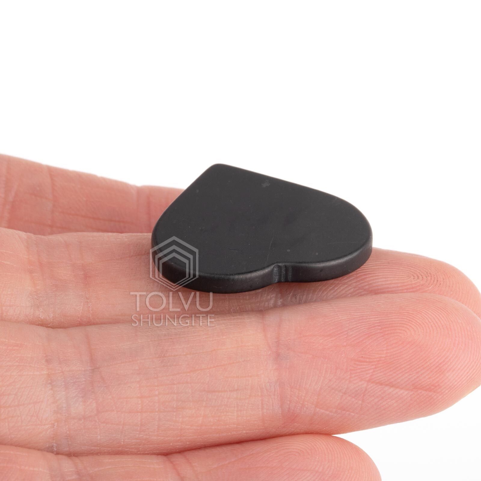 Shungite plate Heart shape, EMF protection sticker made of shungite stone, Tolvu
