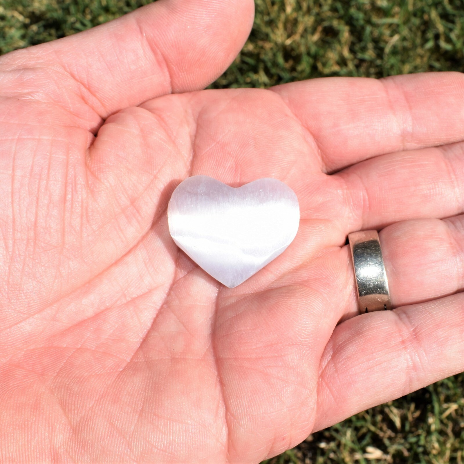 Charged 4″ Starburst Flash Nuummite Crystal Massage Wand + Selenite Heart ~70g