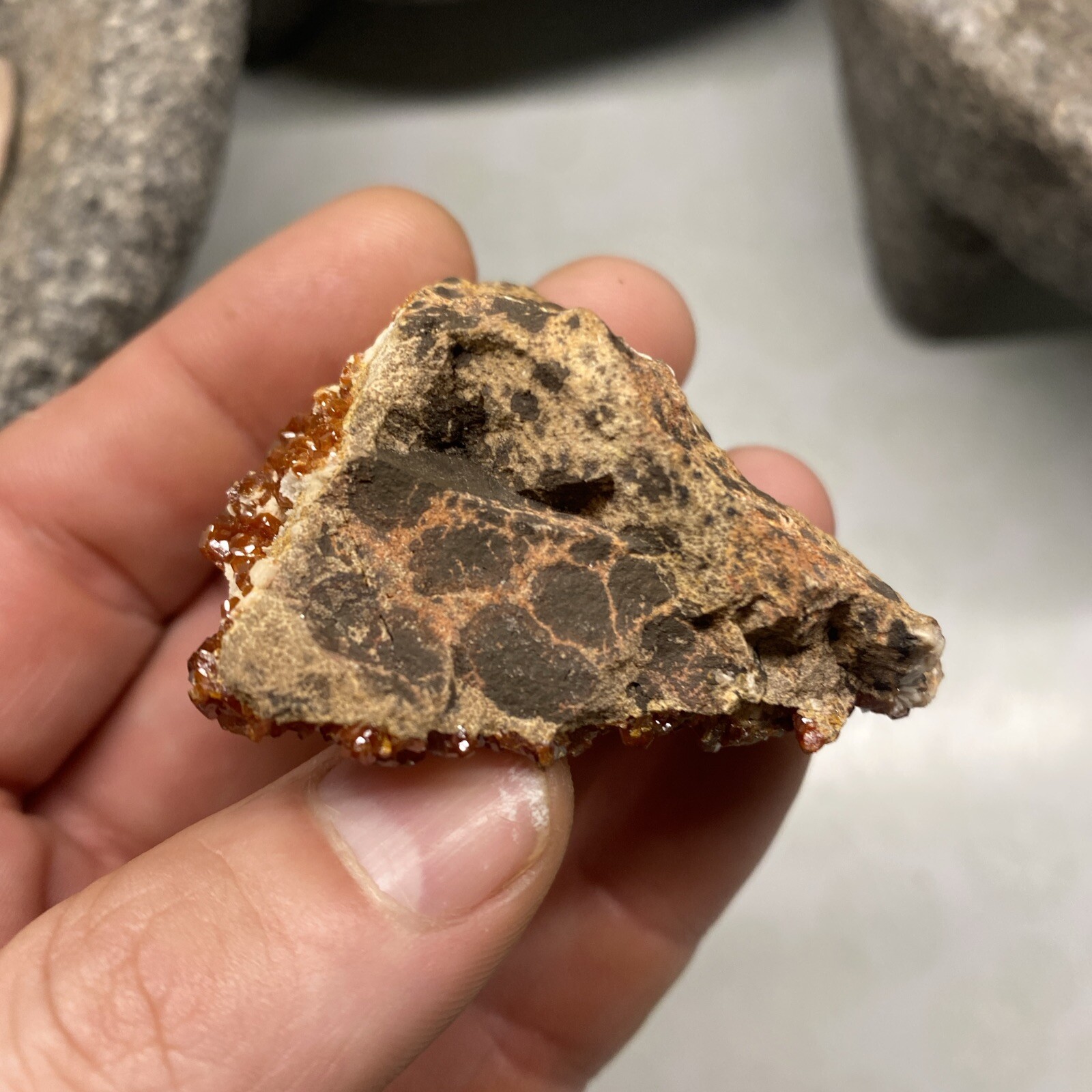 MLC 2 1/8 66g Red VANADINITE Crystals on Matrix Rock Mibladen, Morocco Mineral 2