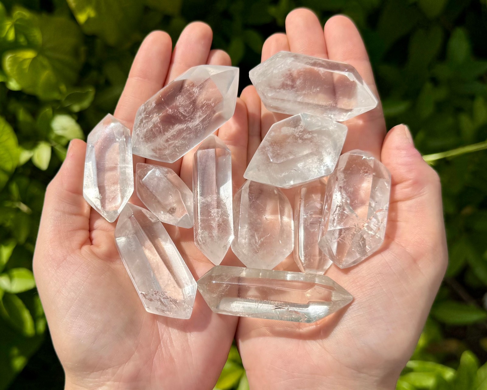 Double Terminated Clear Quartz Crystal Points: Pick Oz or lb Bulk Wholesale Lots