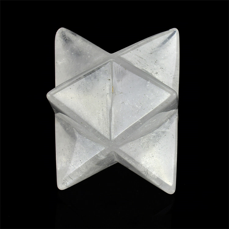 1PCS 40mm Natural Quartz White Crystal Merkaba Star Reiki Healing Realistic