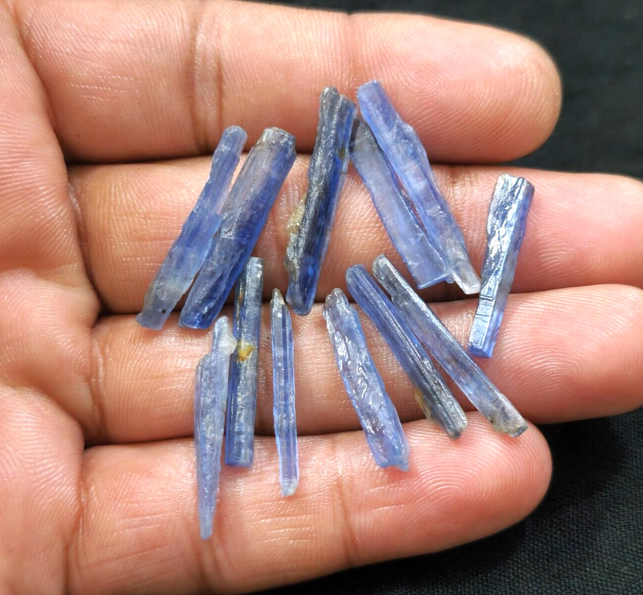 Ultimate Blue Kyanite Rough Shards 12 Pcs Lot Size 23-28 MM Rare Loose Gemstone