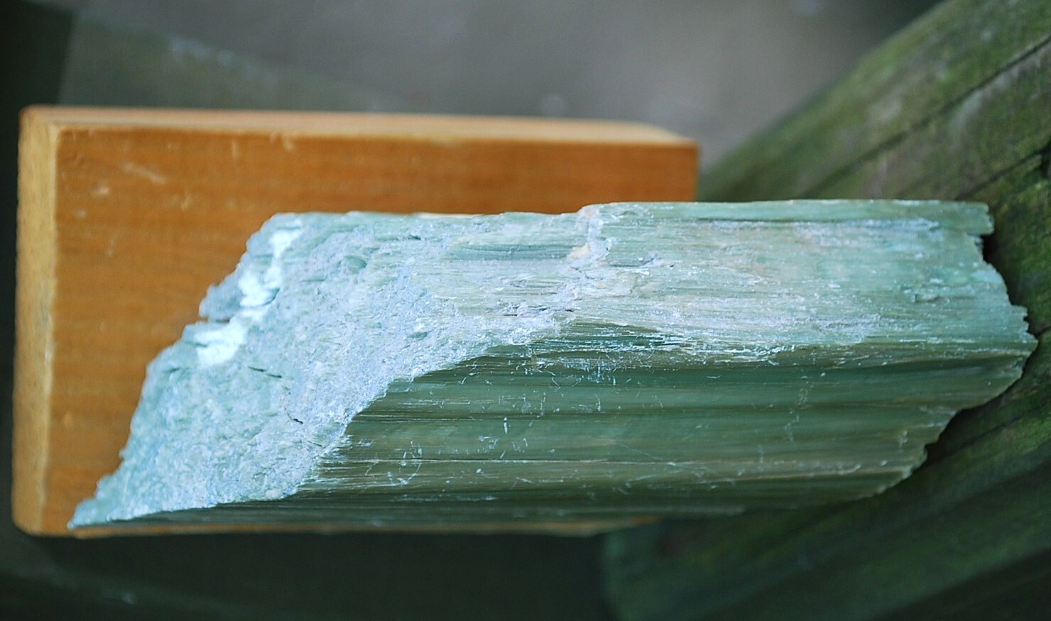 Natural GREEN SERPENTINE STONE Mineral MUSEUM NMBR SPECIMEN Quebec MOUNTED 4.25″