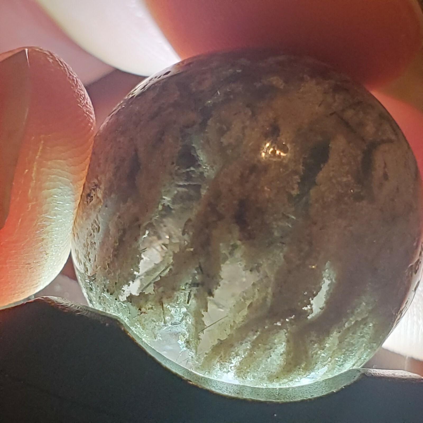 Amphibole Scenic Thousand Multi Layer Quartz Sphere Ball Orb Marble 22.3mm, 18g
