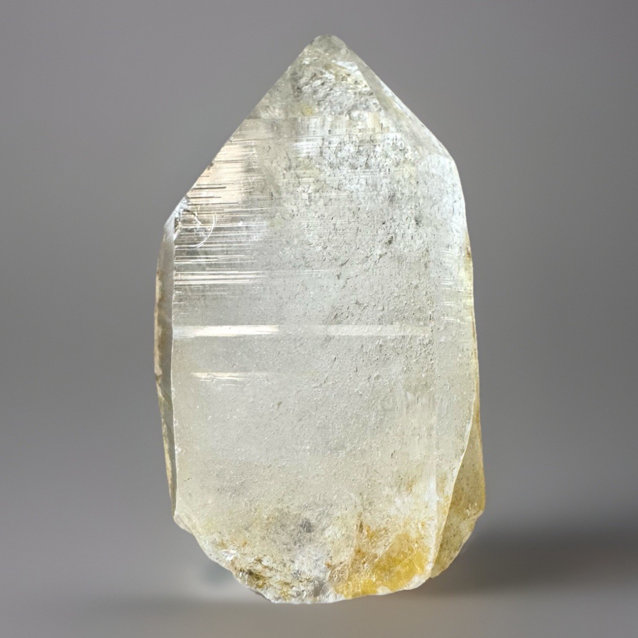 “Golden Archive Tablet” Ganesh Himalayan Flat Top Curved Lemurian Quartz Crystal