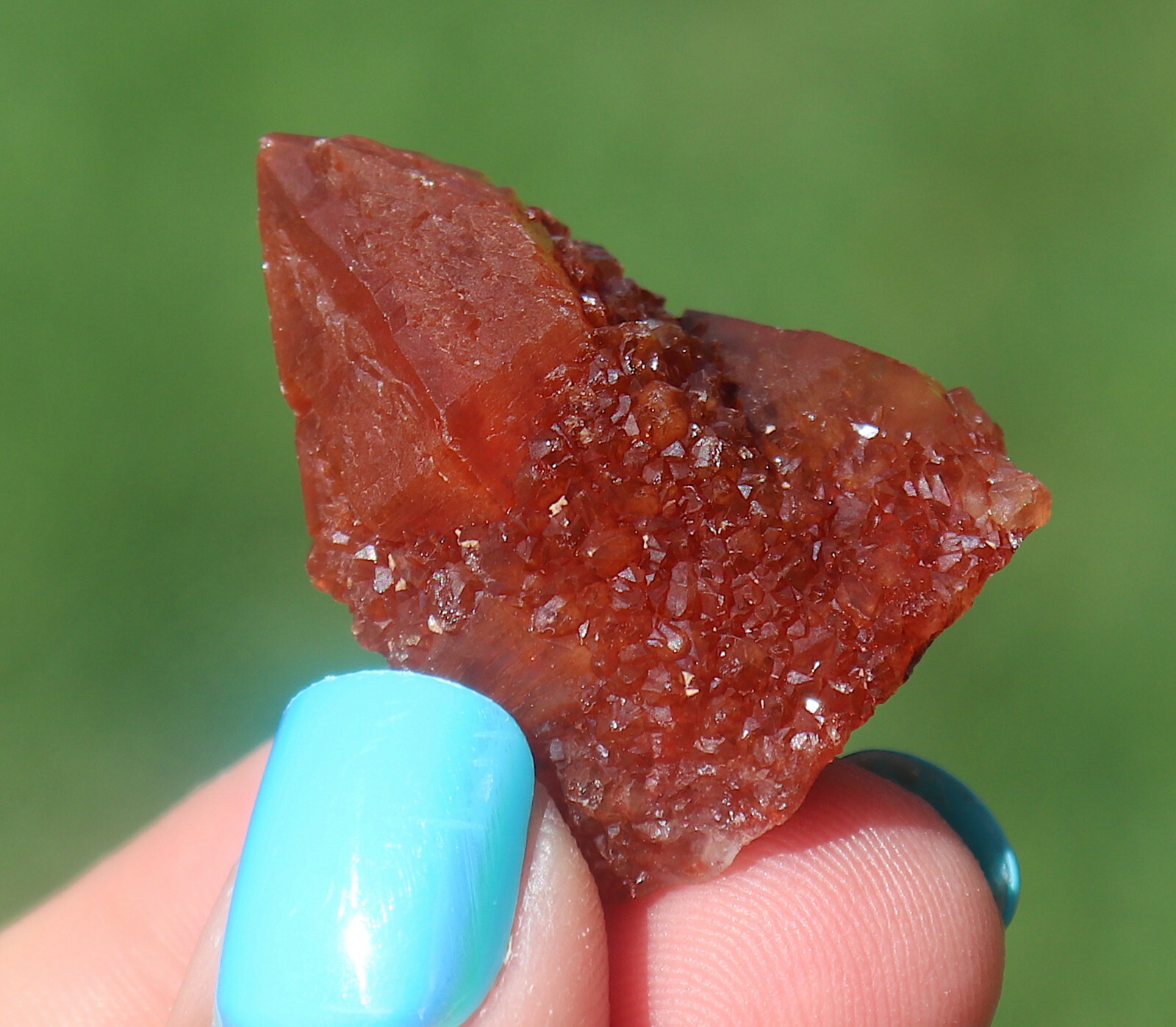 Red Quartz Ferruginous Quartz Crystal Cluster From Morocco 3.3 Cm’s