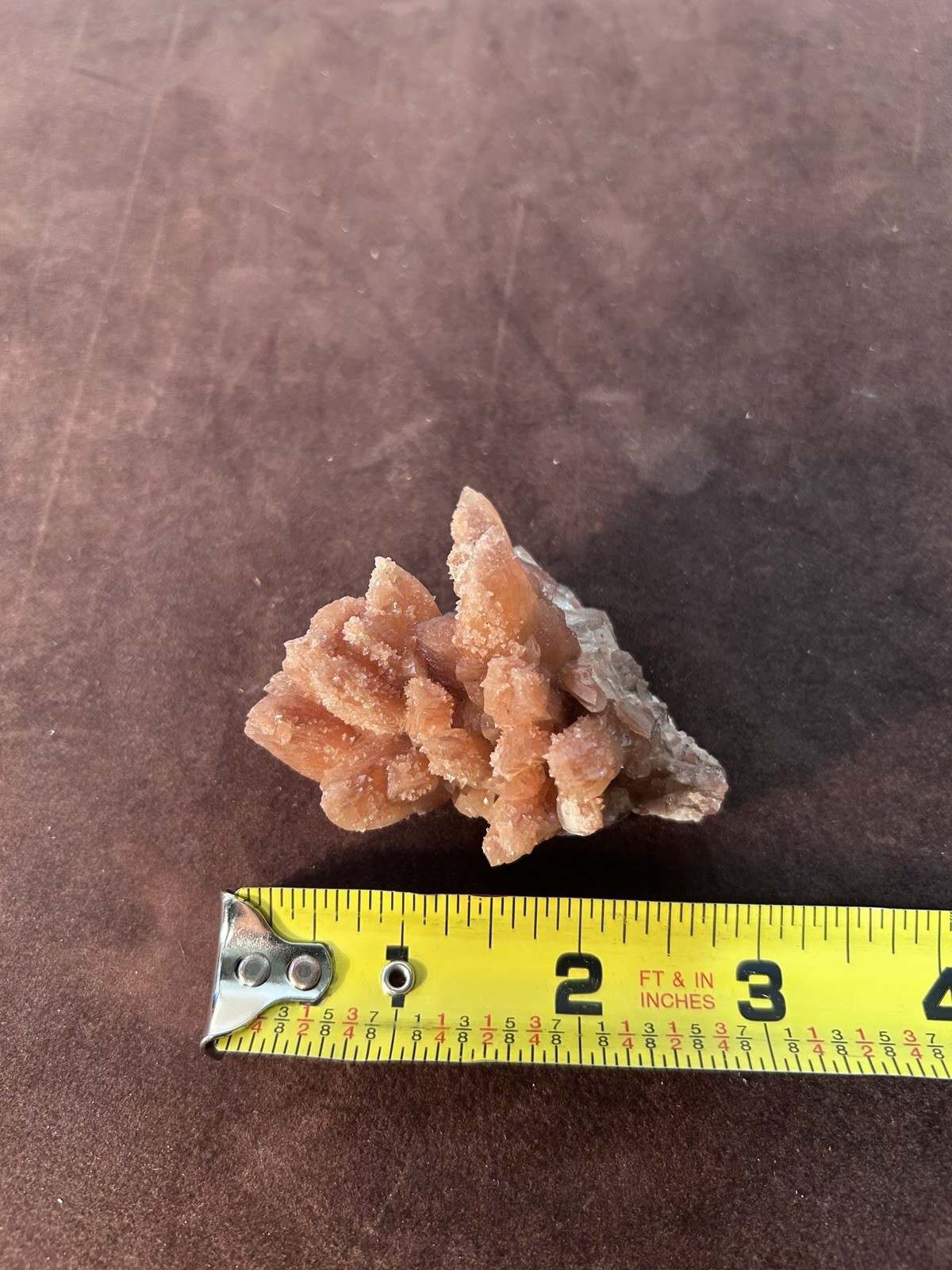 Peachy Salmon Orange Calcite on Calcite Santa Eulalia Mexico Joseph Simon