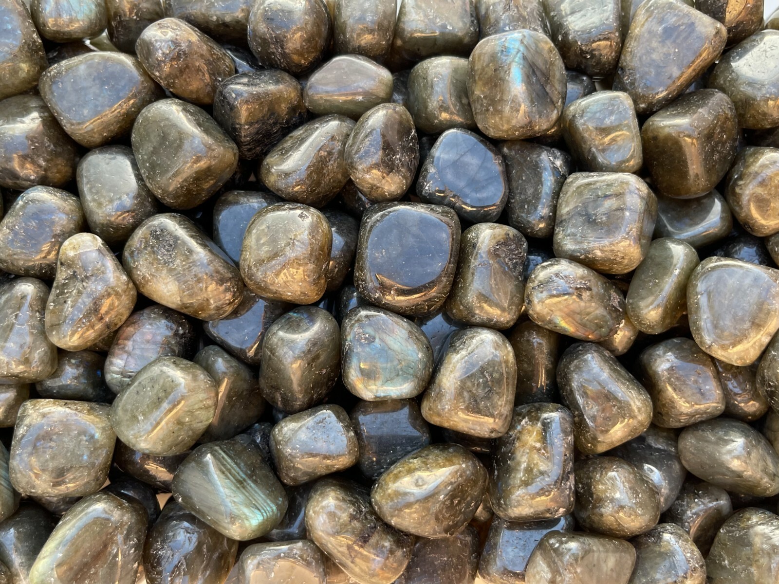 Labradorite Tumbled Stones, 0.75-1 Inch Tumbled Labradorite Stones,Wholesale Lot