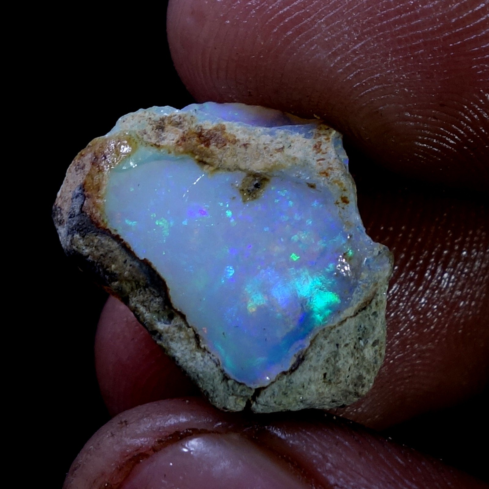 AA+ Ethiopian Dry Opal Rough Entreated Welo Opal Multi Fire Color Flash 10.40Cts