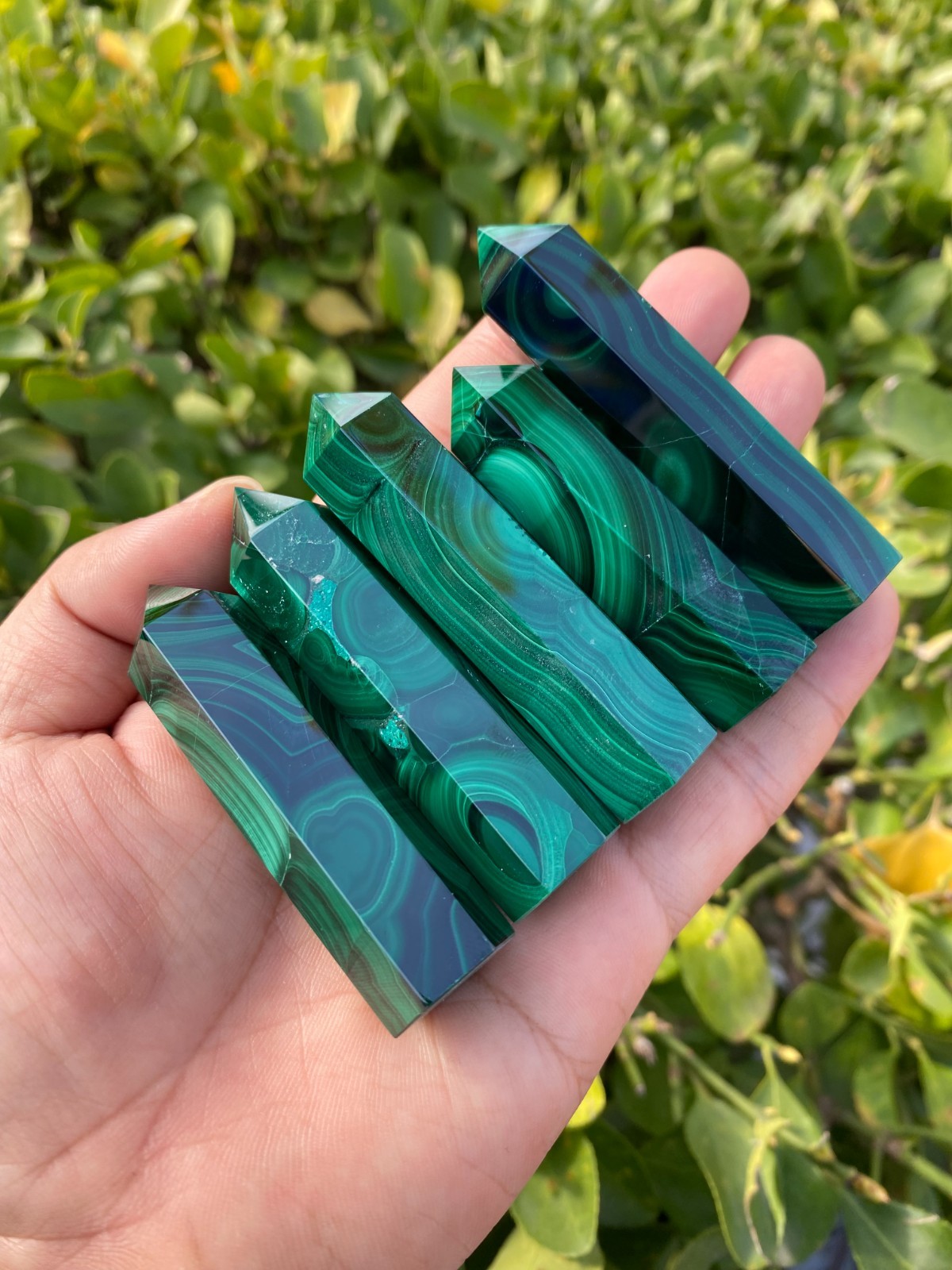 1pc Top Natural Malachite Quartz Obelisk Crystals Tower Chakras Point healing