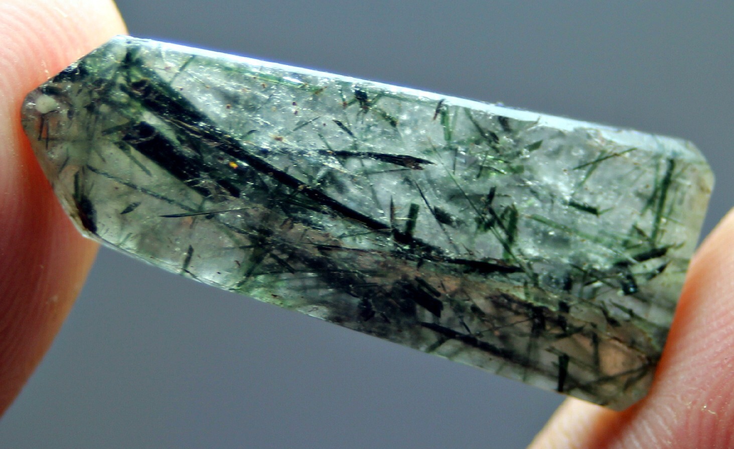 16.0 CT Rare Tourmaline or Rutile in Quartz Facet Grade Crystal Baluchistan