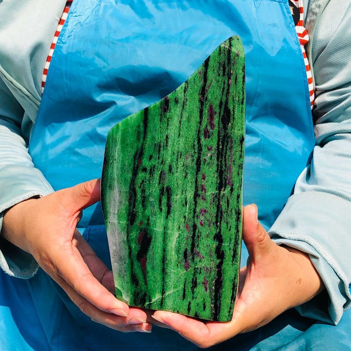 6.75LB Natural Red & green treasure Ruby Crystal Mineral Specimen Heals 1872