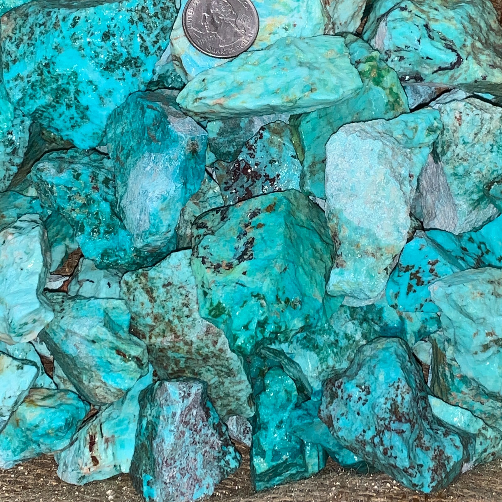 500 Carat Lots of Natural Turquoise Rough (Not Stabilized) + a Free Gemstone