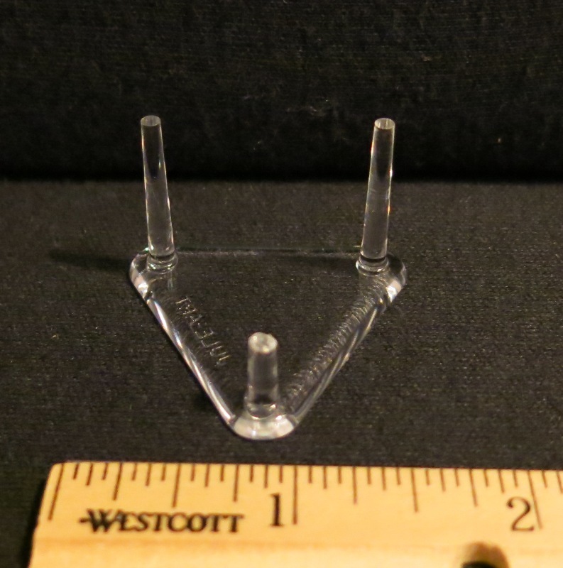Group of Twelve 1.50 Inch Acrylic Triangle 3 Peg Mineral & Geode Display Stands