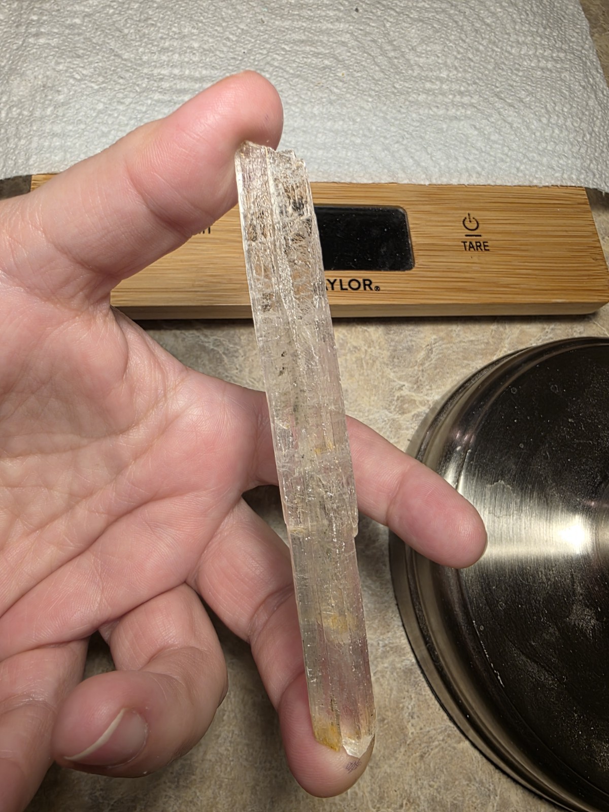 Clear Selenite Gypsum Crystal Wand/Stick Mineral Specimen Lot of 4 Pieces