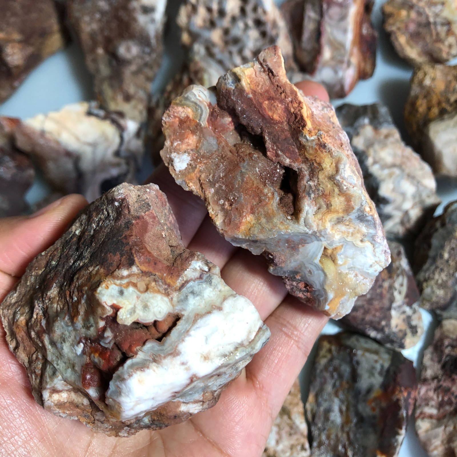 5kg wholesale Natural crazy Mexican agate Crystal gemstone rough original