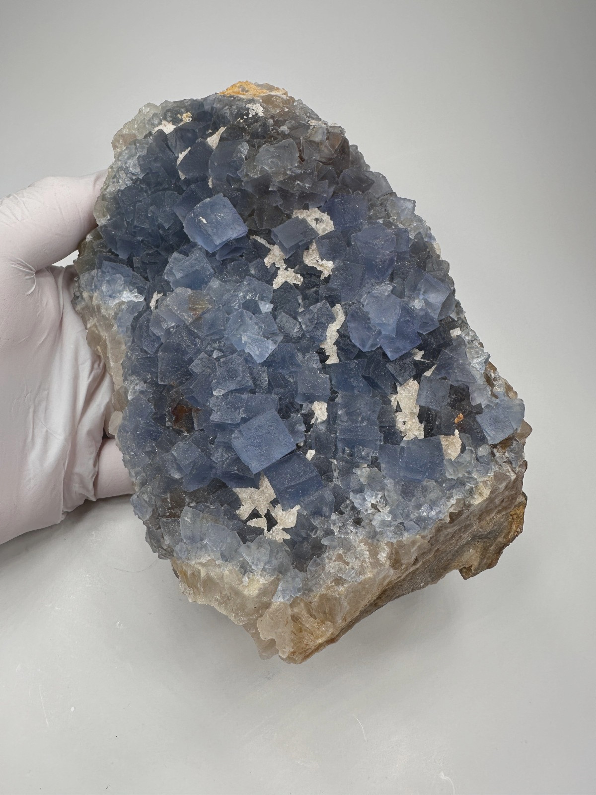 LARGE GEMMY Blue Fluorite & Quartz Crystal Specimen__Bingham , New Mexico