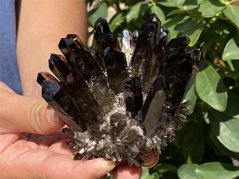 A+++ 300g+ Smokey Quartz Cluster Quartz Crystal Cluster Healing mineral gift 1pc
