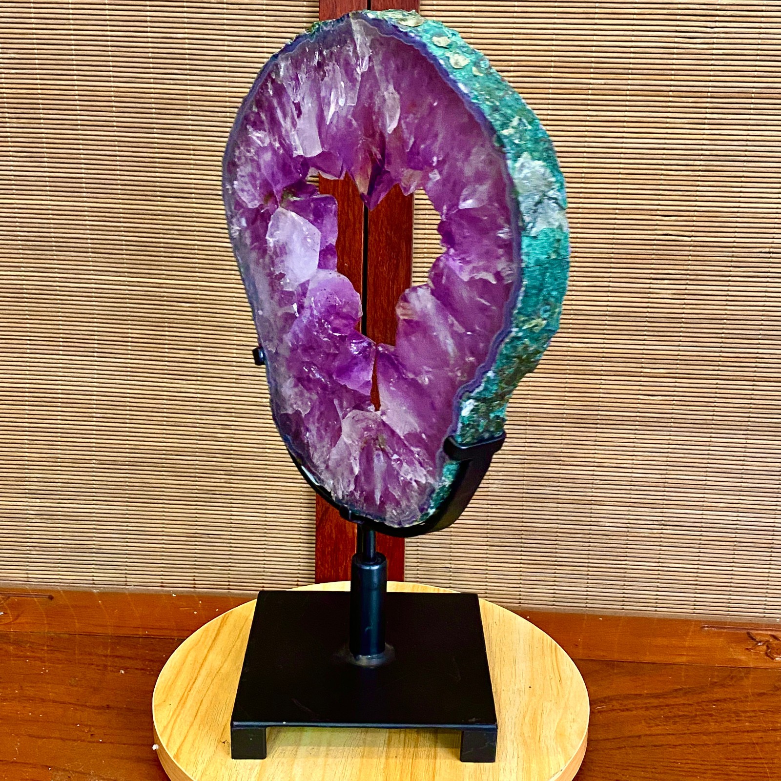 8.4LB Natural Amethyst Cave Crystal Slice Crescent shaped Hand Cut Repai