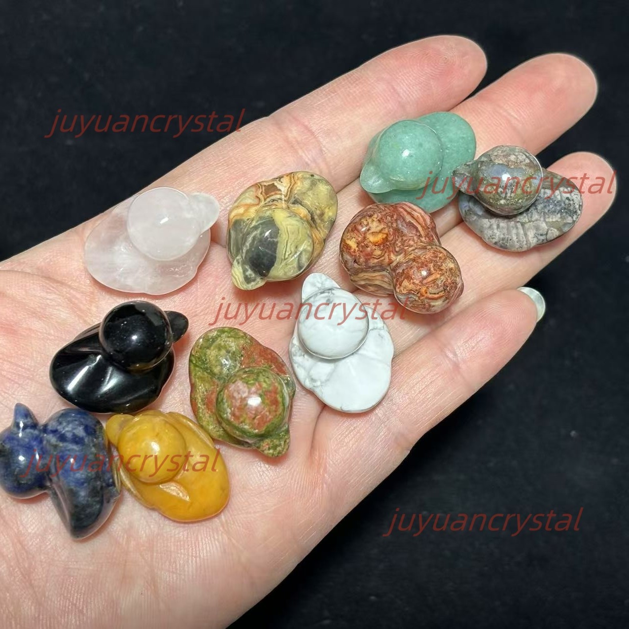 Mix Natural Hand carving Quartz Crystal animals skull Decor Healing Gift