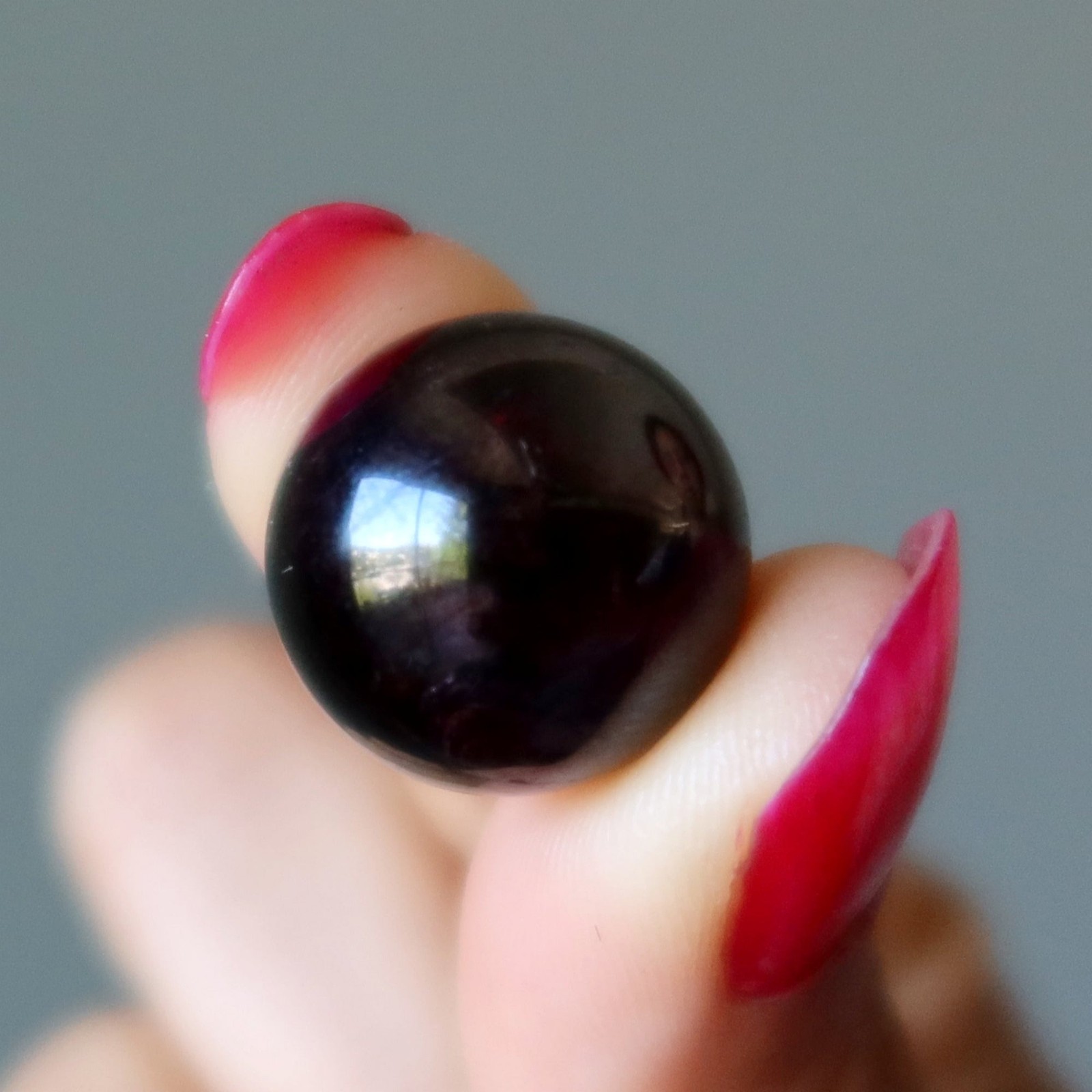 Garnet Sphere Deep Red Wine Mini Marble Crystal Ball Untreated Portable 16mm
