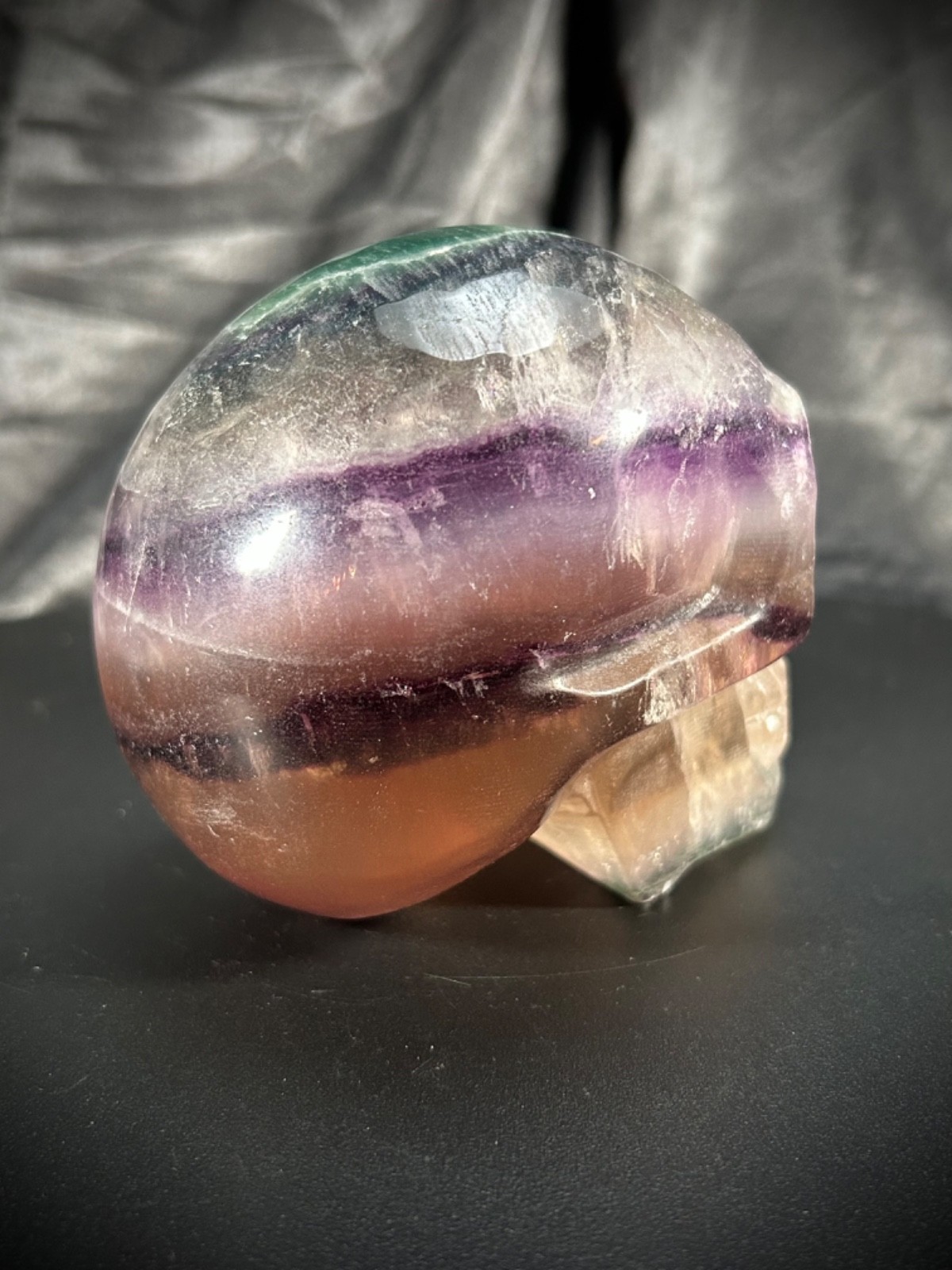 4″ Rainbow Fluorite Skull 2lb 6.7oz (1097 grams)