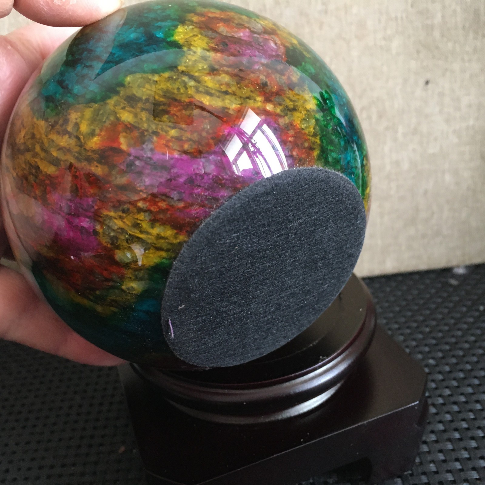 1476g “Seven Colors Jade” crystal sphere specimen -Taiwan China