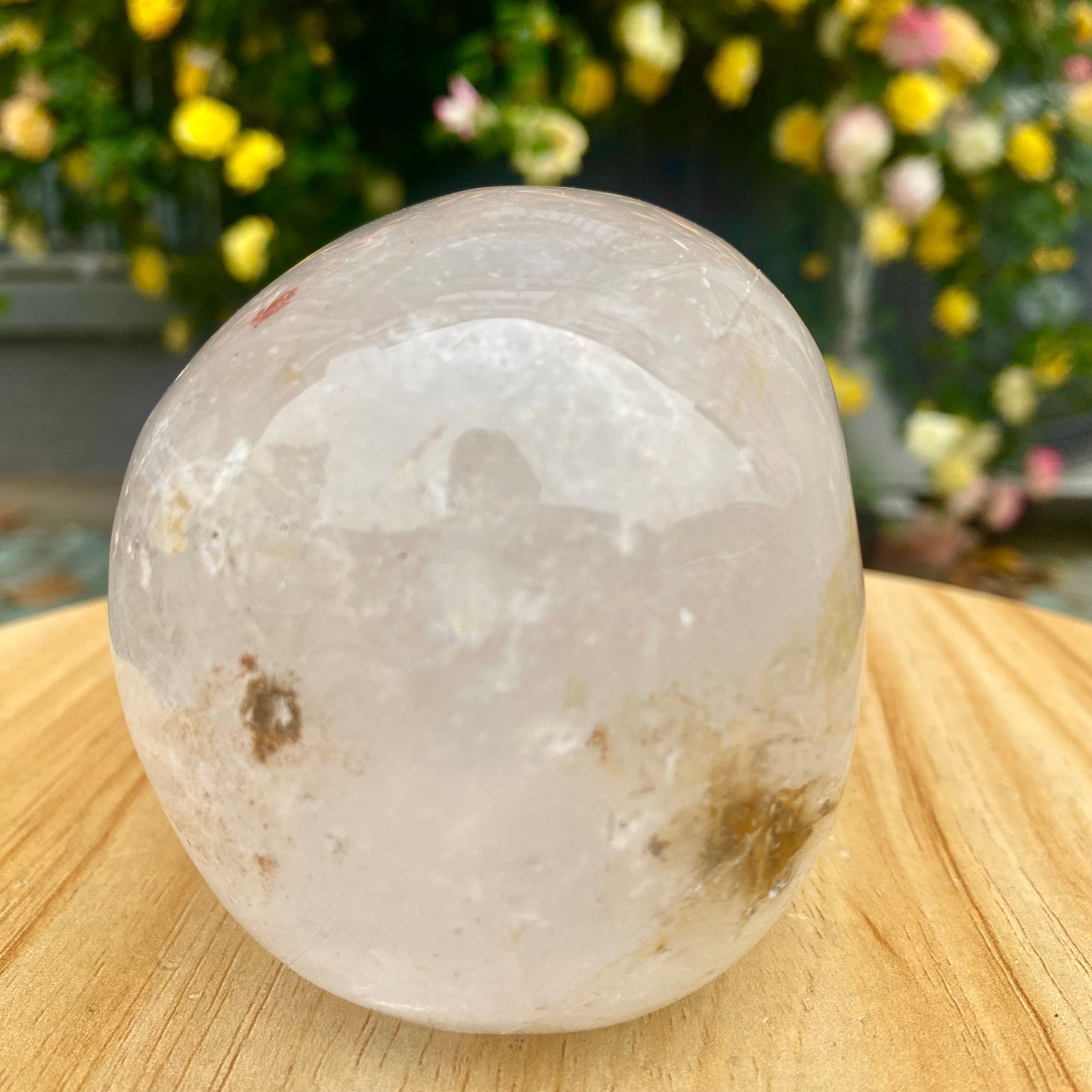 1.77LB TOP! White melting quartz hand carved crystal skull gem reiki healing