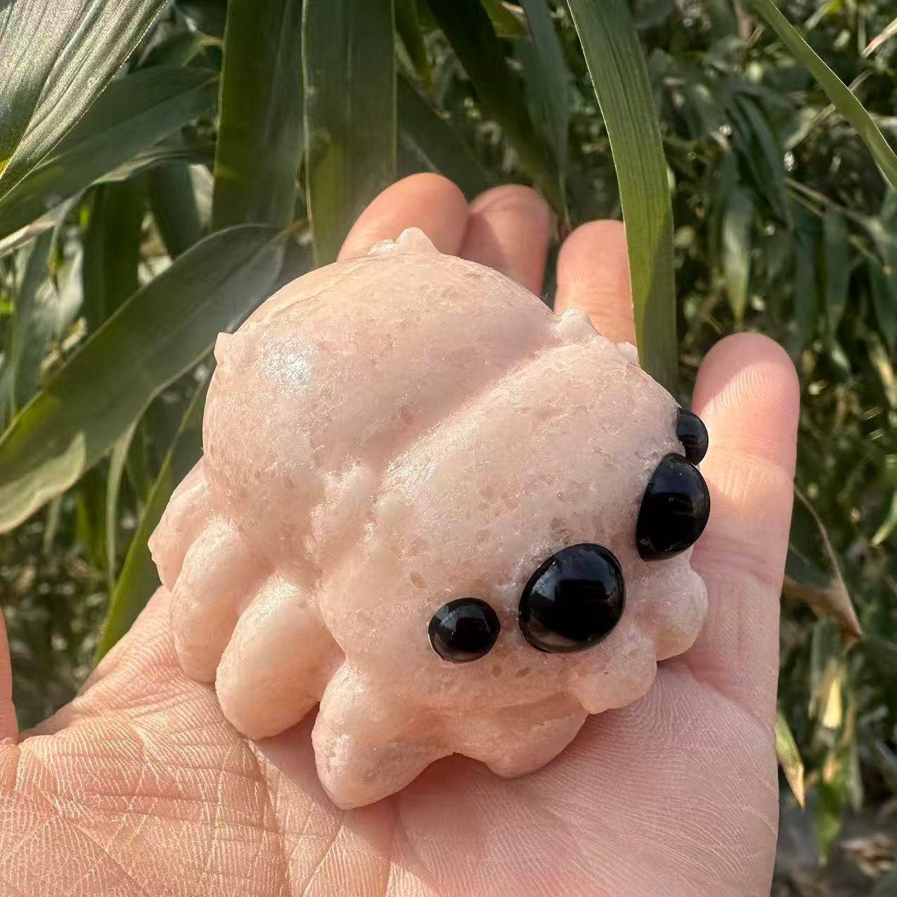 1pc Natural jasper stone Quartz Carved Crystal spider Skull Reiki Healing