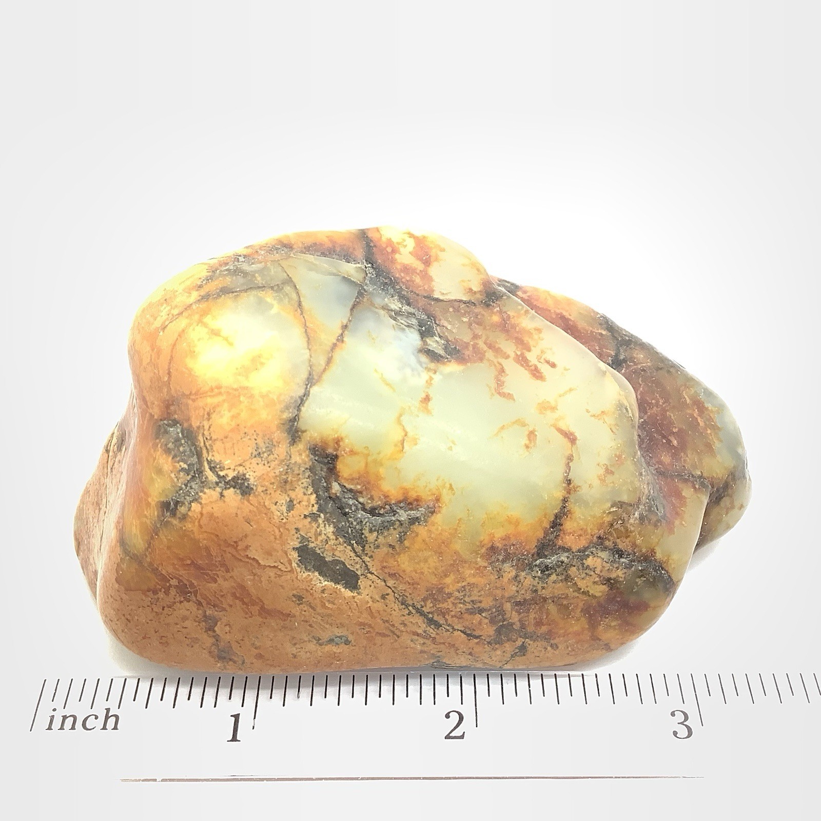 Siberian Jade Cobble White Brown Orange Nephrite Jade Vitim River Siberia 207g