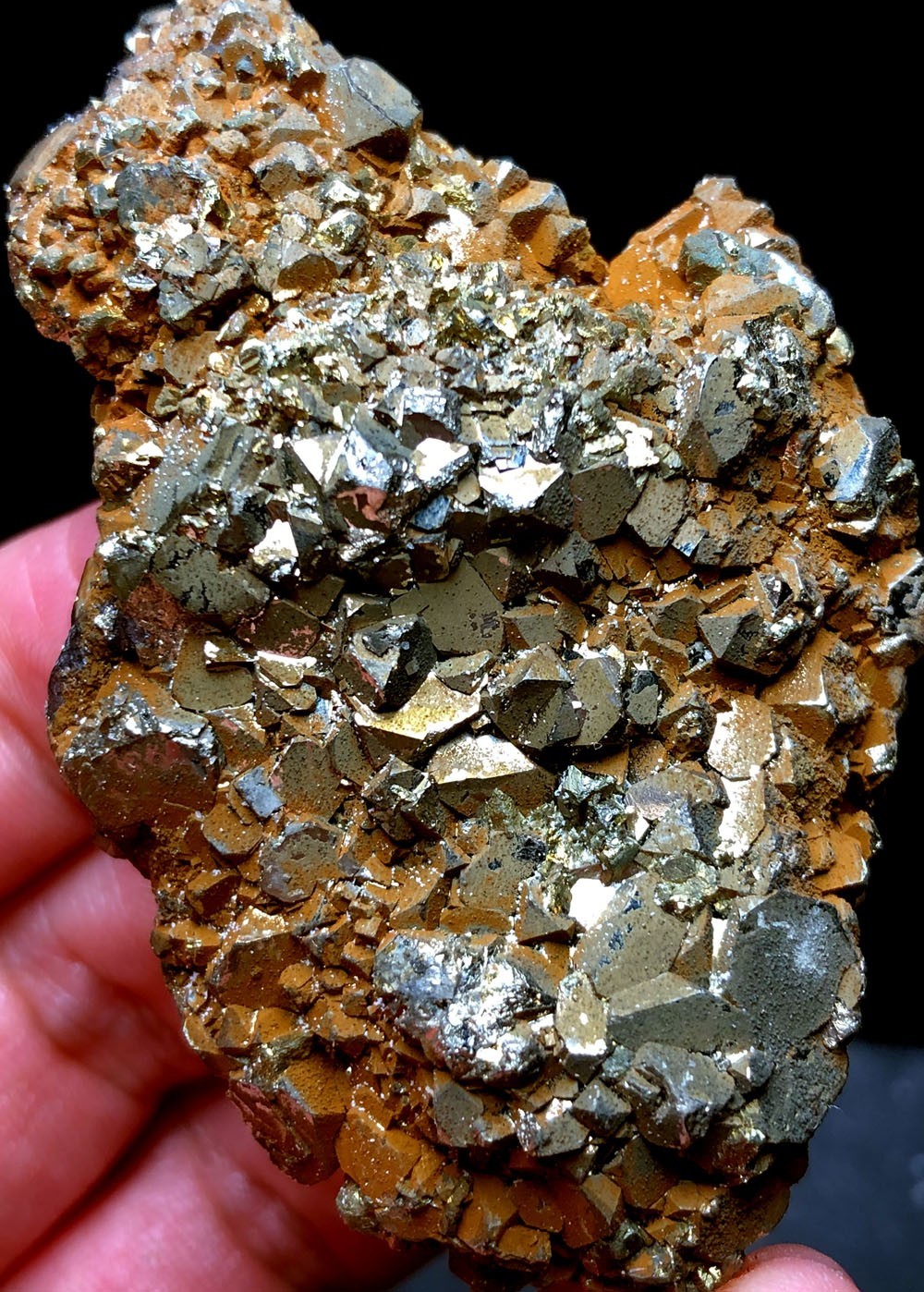 145g Rare Fantastic Golden Chalcopyrite&IRON PYRITE Nugget Native Inner t575