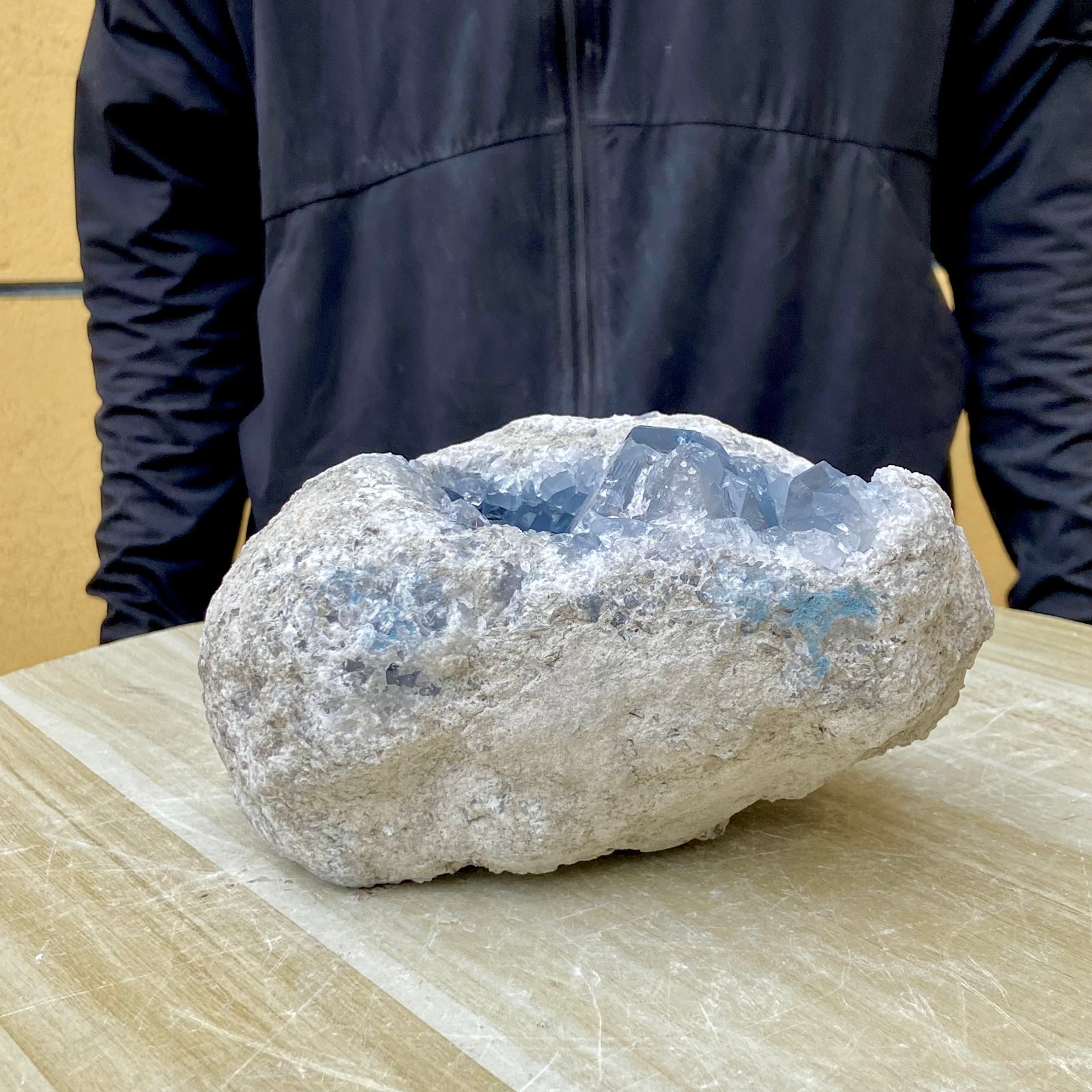 7.71LB Natural blue crystal cave quartz crystal cave mineral specimens