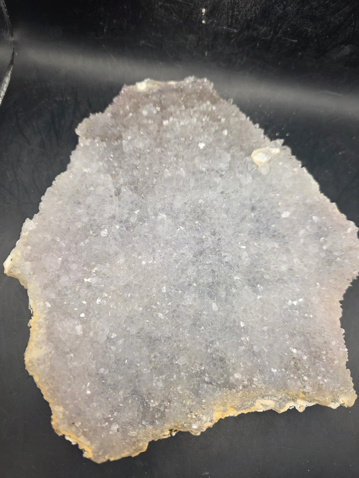 Amethyst flower formation plate! 1.8 pounds, 7.1 inches tall, 6.1″ wide