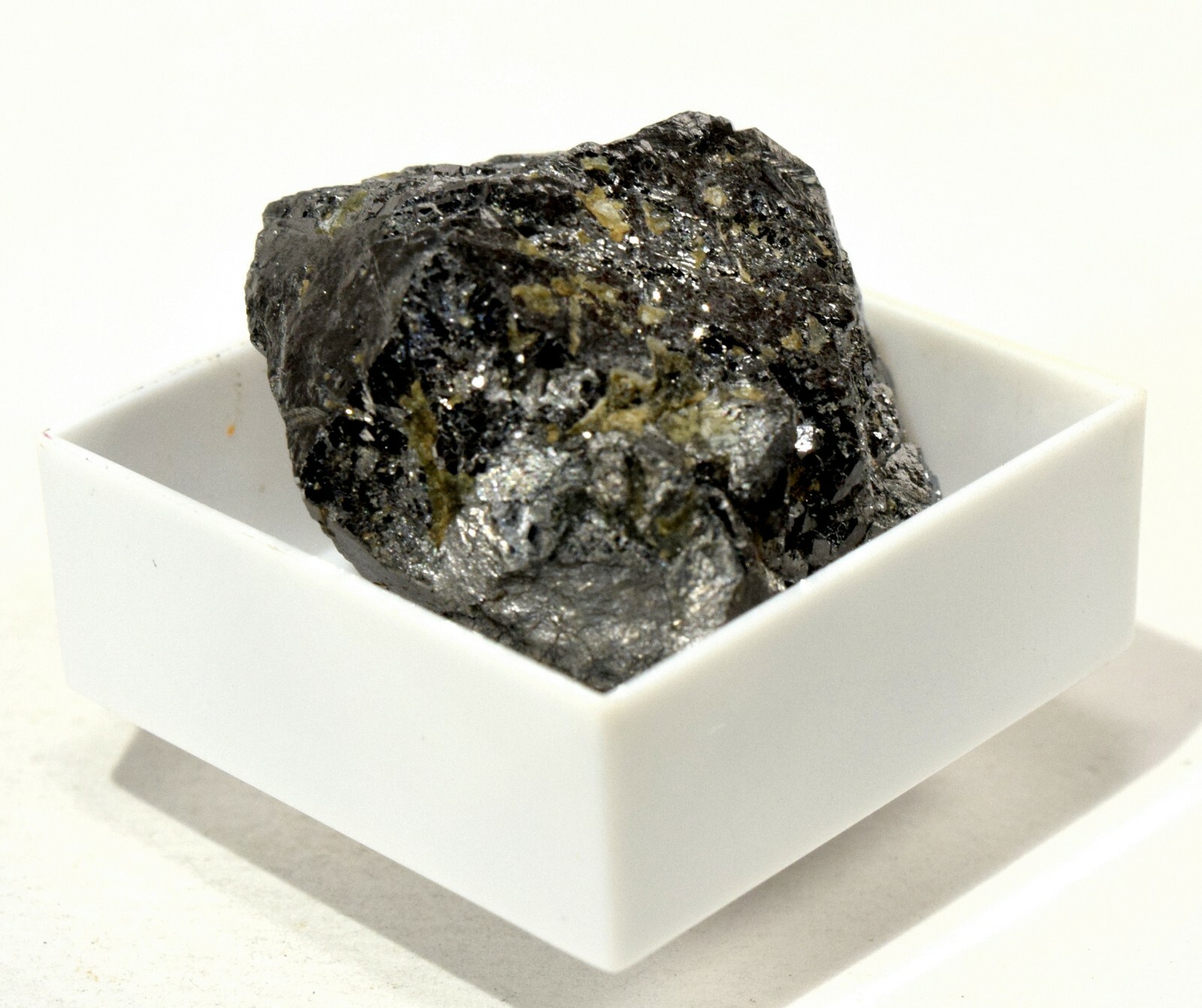 1PC Silverish Skutterudite Crystal in Box Sparkling Gemstone Cluster – Morocco