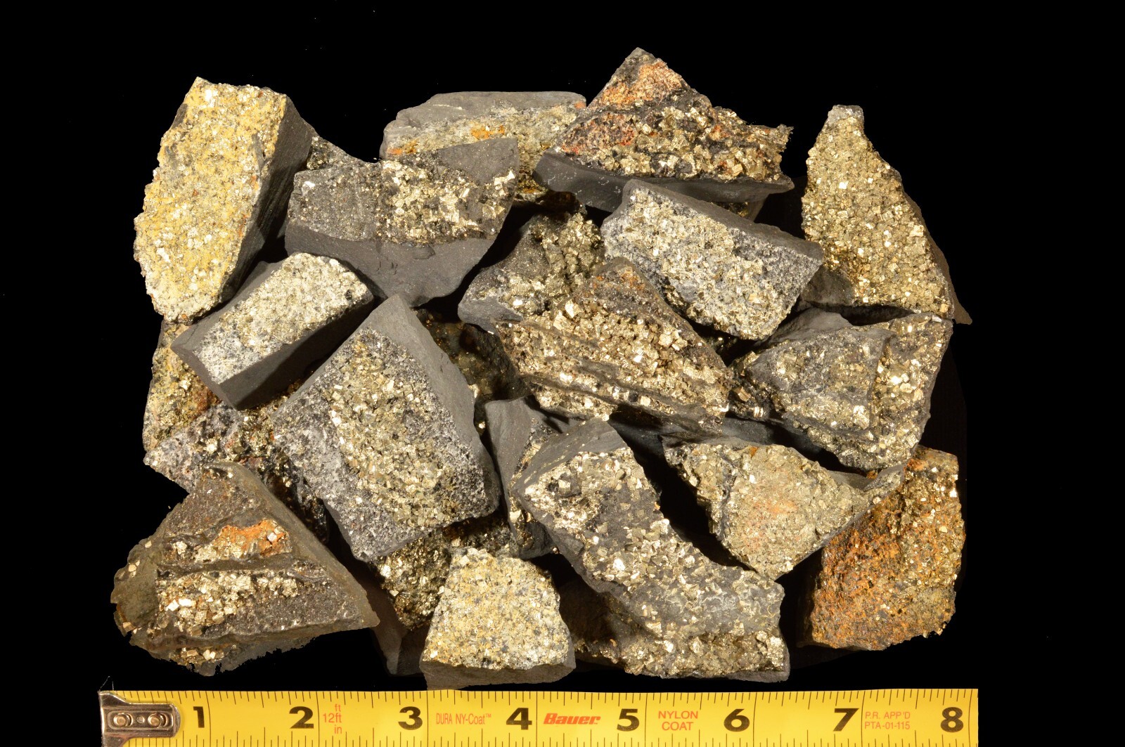 PYRITE On SHUNGITE 2″ 1-2 Oz Rock Mineral Specimen Root Chakra Healing Crystal