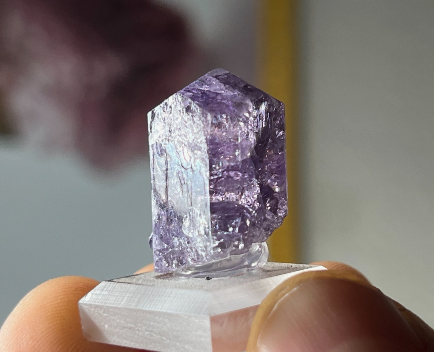UV Reactive Purple SCAPOLITE Crystal *Gemmy* Mounted Thumbnail – Badakhshan