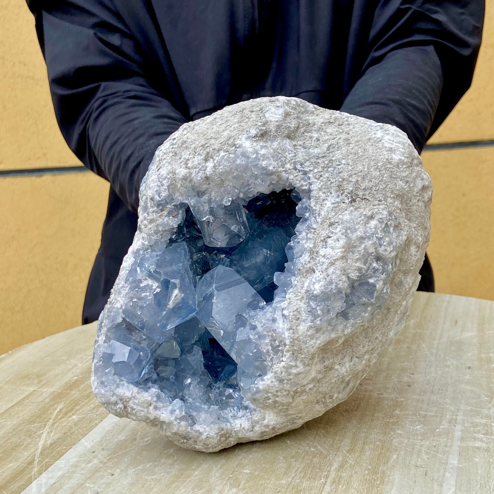 7.71LB Natural blue crystal cave quartz crystal cave mineral specimens