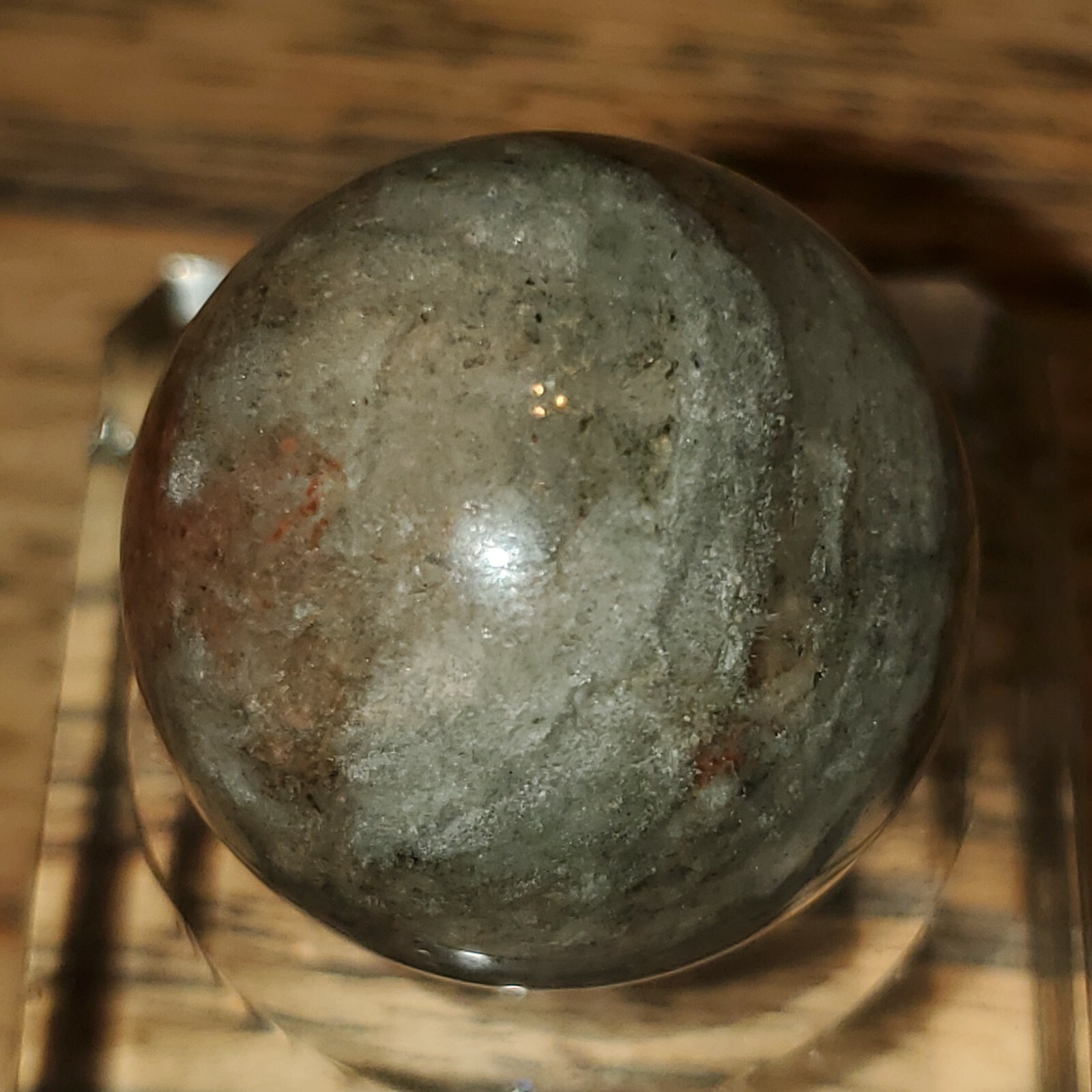 Amphibole Scenic Thousand Multi Layer Quartz Sphere Ball Orb Marble 22.5mm, 20g
