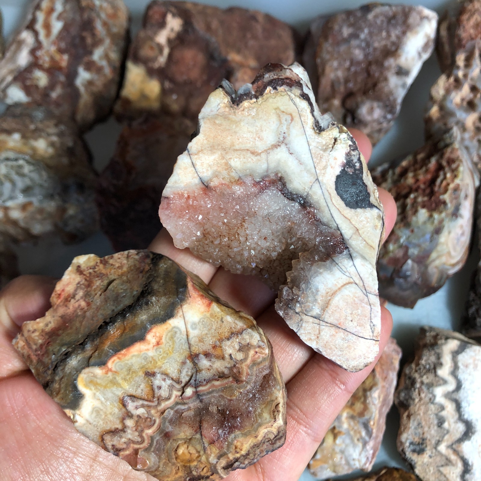 5kg wholesale Natural crazy Mexican agate Crystal gemstone rough original