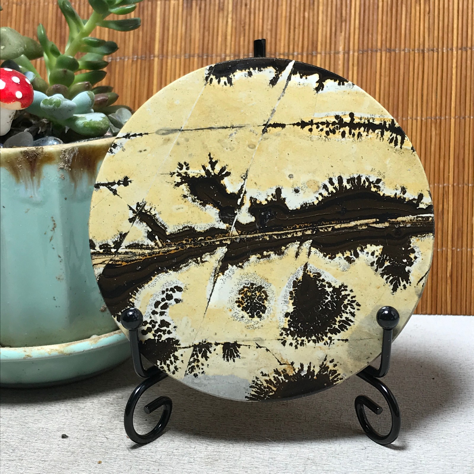 93mm Natural Chinese painting stone crystal ornaments for home decoration A6445