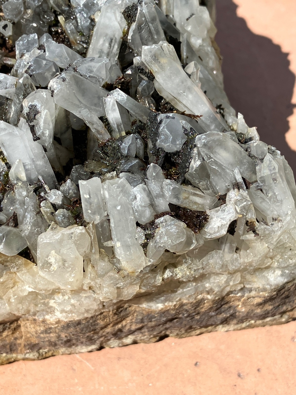 Quartz with Sphalerite & Hematite Crystal Cluster Cabinet Specimen – 4 lbs 9 oz
