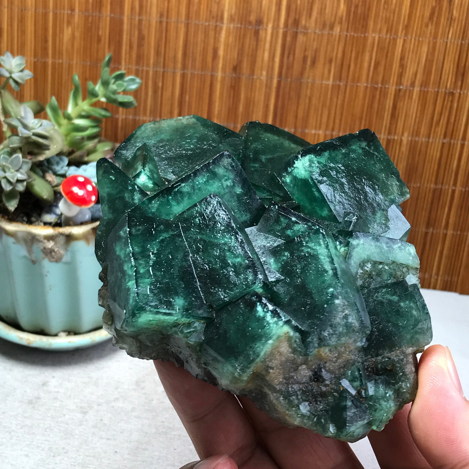 105-95-38mm Rare Natural Green Calcite fluorite Mineral Specimen 598g A6173