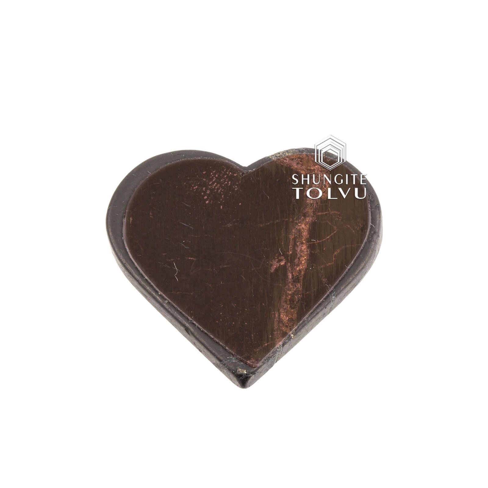 Shungite plate Heart shape, EMF protection sticker made of shungite stone, Tolvu