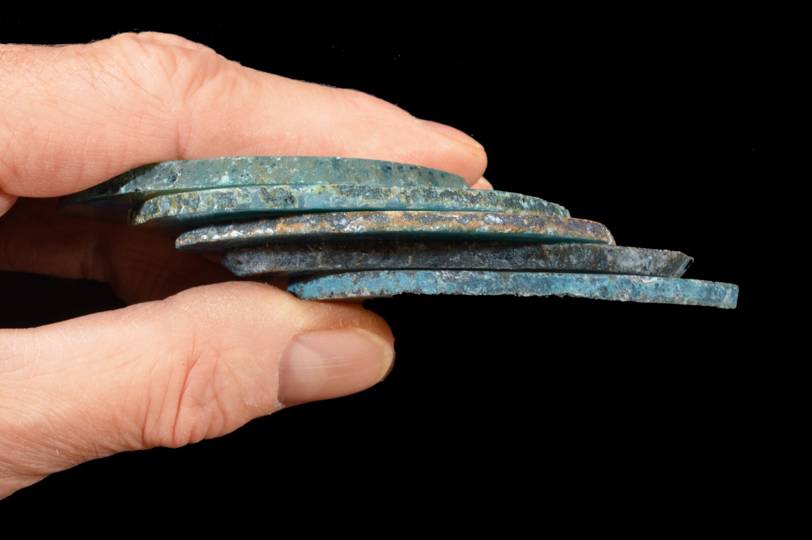 Agate Geode Polished Teal Slice 2 1/2″ Crystal Healing Stones Specimen Chakra