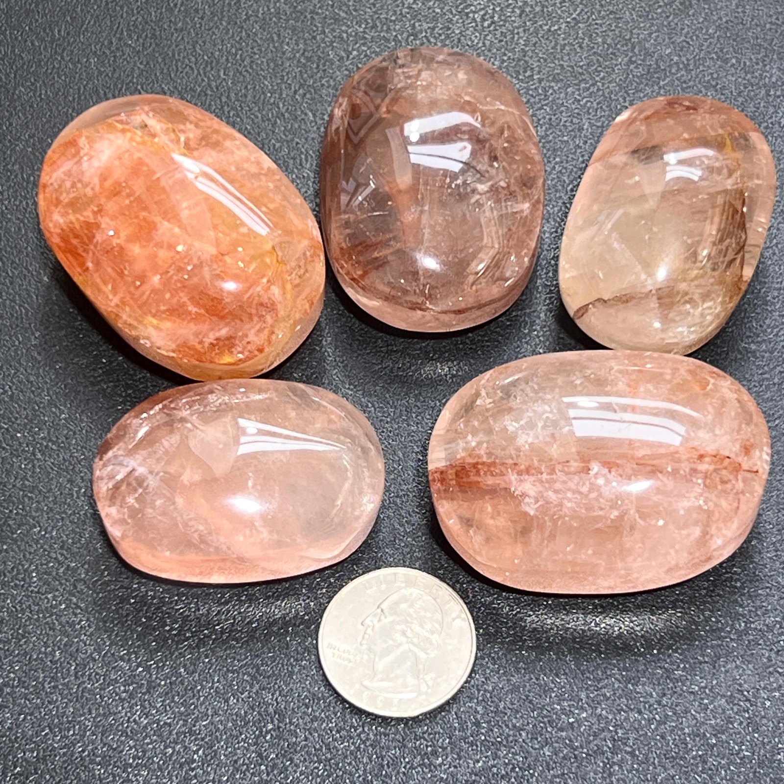 Fire Quartz Crystal Palm Stone Carving Wholesale Gemstone Decor