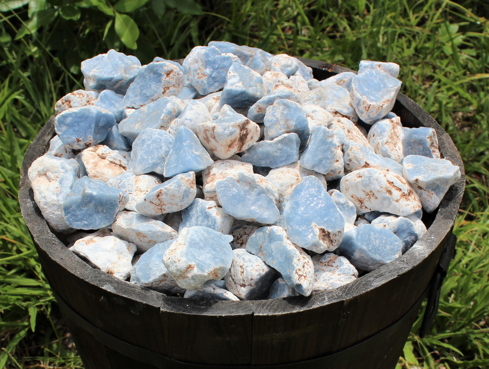 Bulk Lot 3 Pieces Rough Natural Angelite Crystals (About 4 – 6 oz)