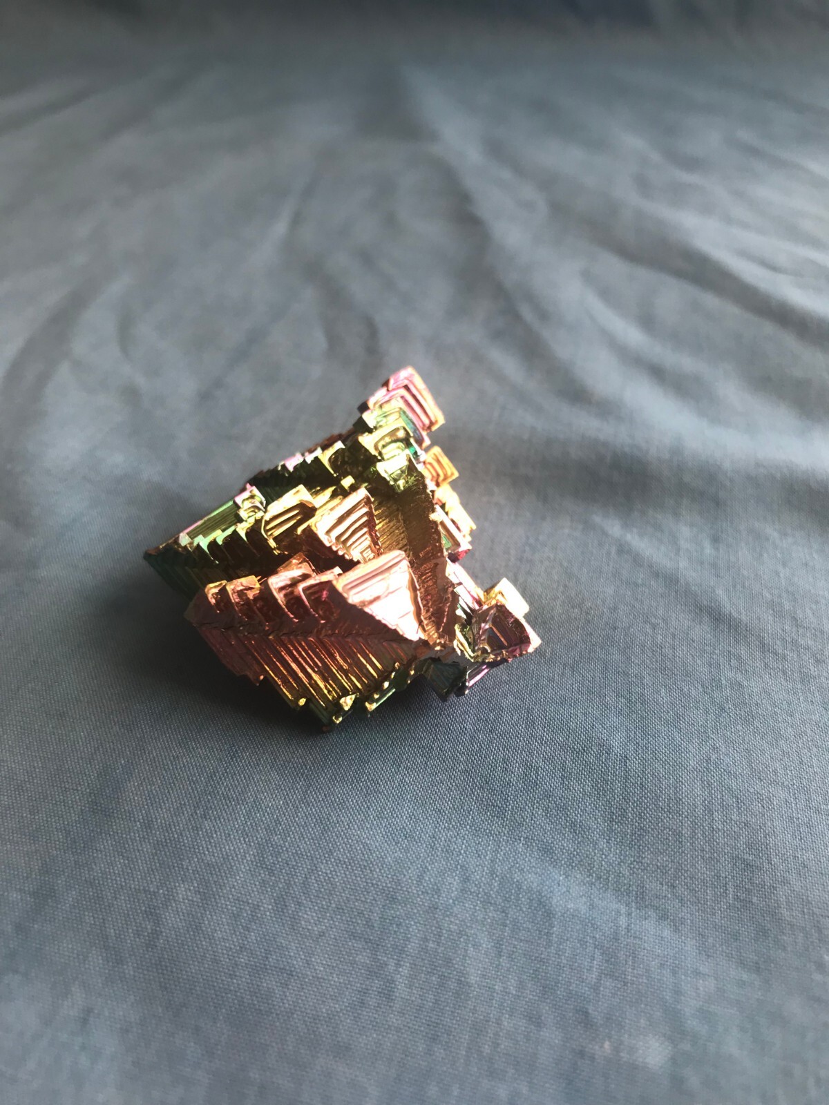 Pretty 2.4 Ounce Large 2” x 1-5/8” x 1” Piece of Rainbow Bismuth Crystals
