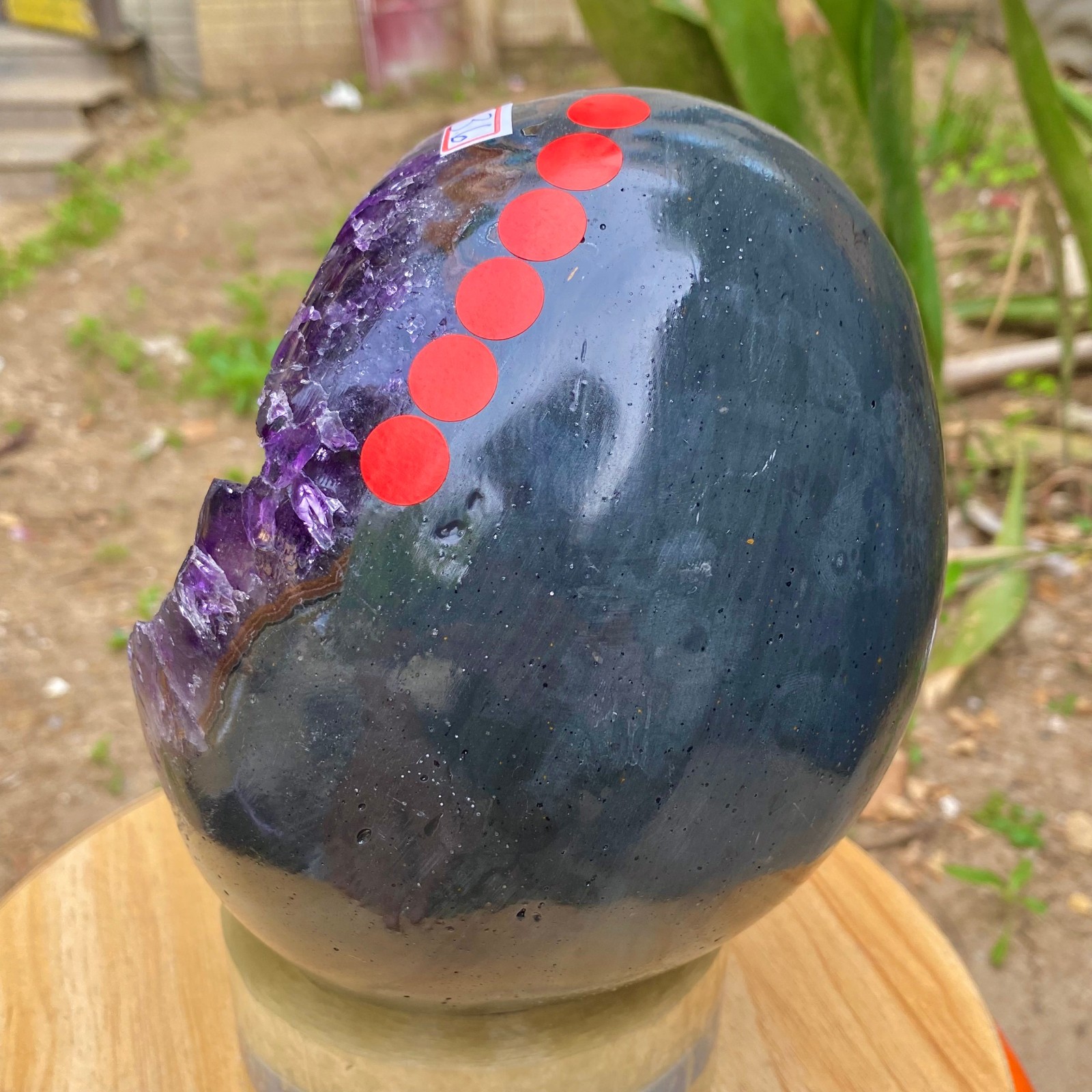 7.93LB Natural amethyst Dinosaur egg Quartz Crystal specimen healing