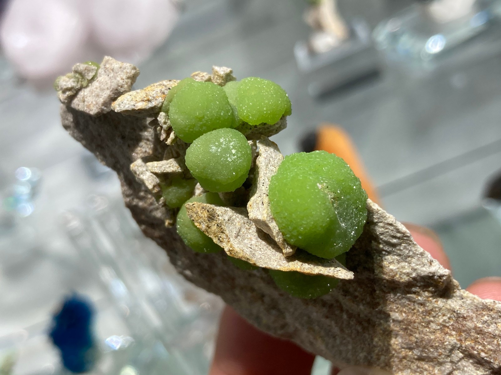 8.2cm Green Pyromorphite on Matrix from China