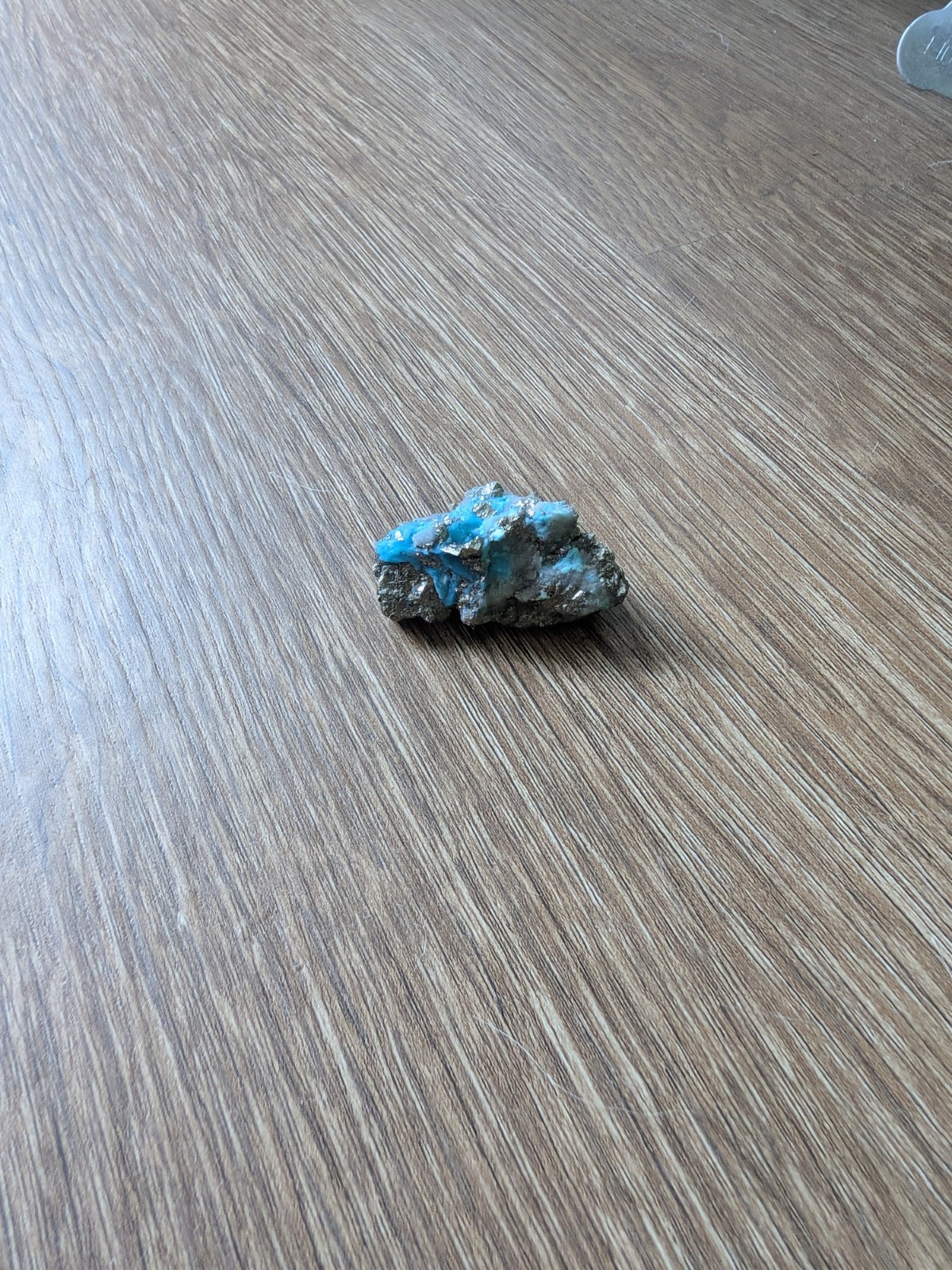 Persian Turquoise On Pyrite Crystal Cluster Rough Specimen Rock Matrix Display